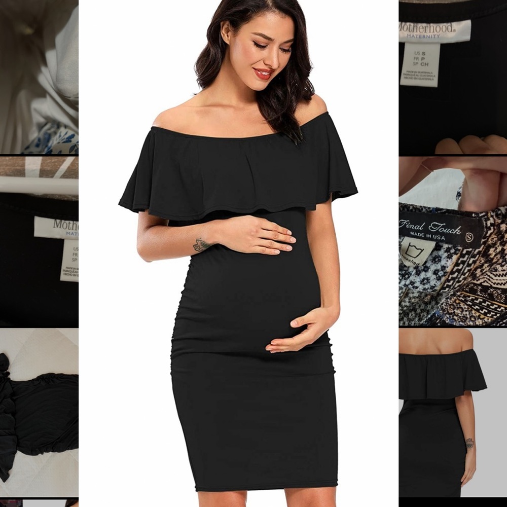 Off shoulder maternity dress